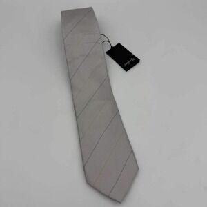 Cadini Silk Tie – Silver Geometric Pattern – Brand New